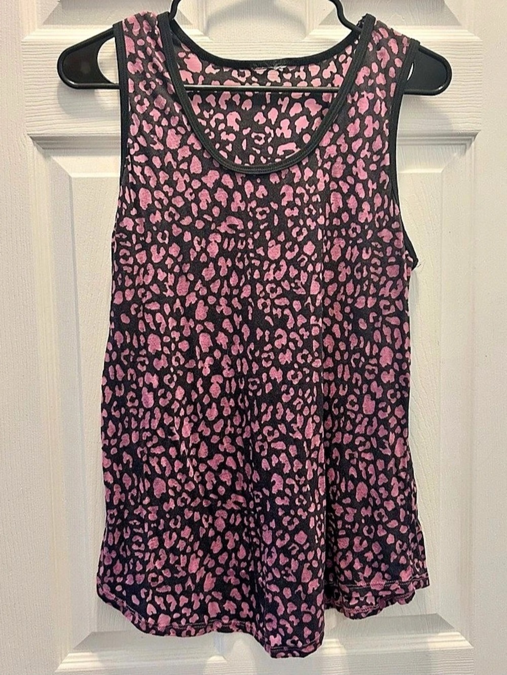Purple Black Leopard Tank Top Women’s L Sleeveless
